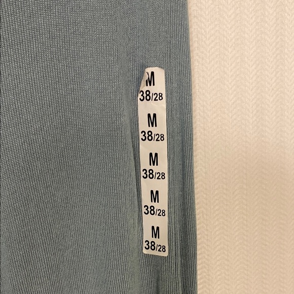 Zara Pants Flared Boot Ribbed Blue Green Athleisure Medium Waist 28 Inseam 35” - Picture 5 of 10